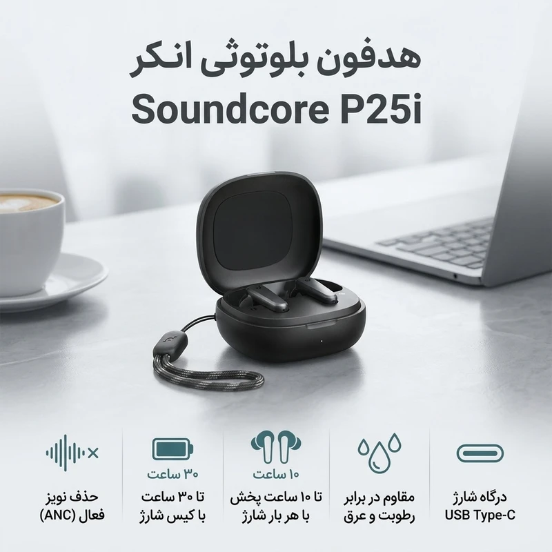 هدفون بلوتوثی انکر مدل Soundcore P25i - تصویر 4