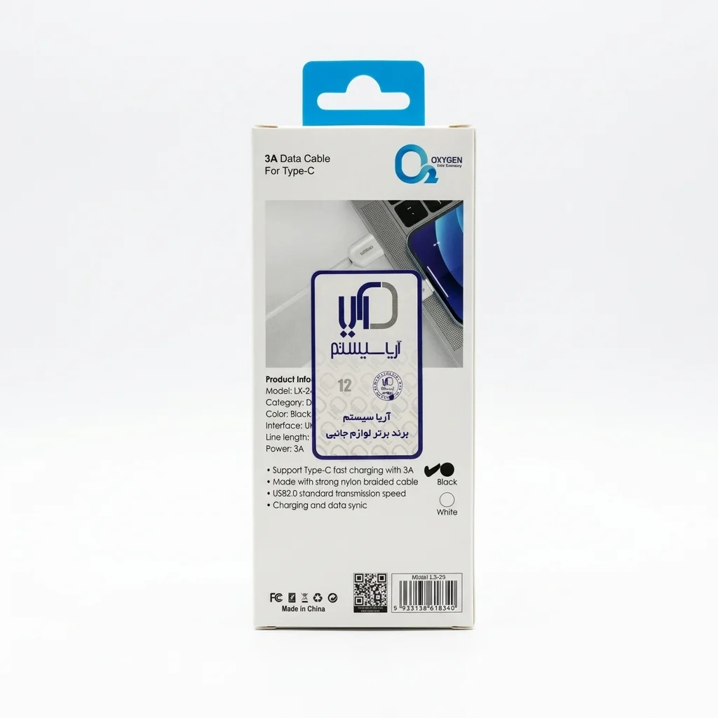 کابل دیتا و شارژ USB-A به Type-C اکسیژن مدل LX-23 - تصویر 2