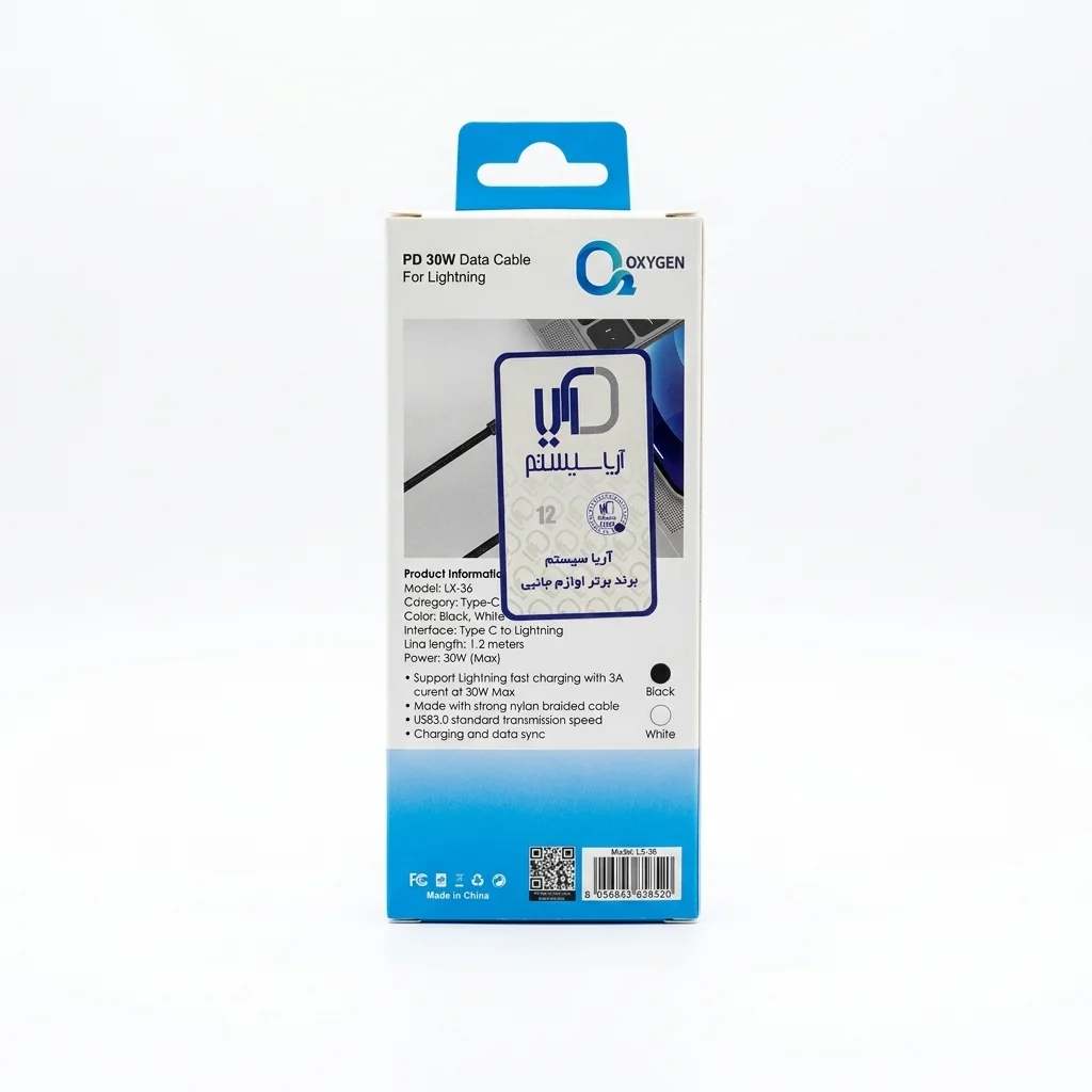 کابل دیتا و شارژ Type-C به Lightening اکسیژن مدل LX-36 - تصویر 2