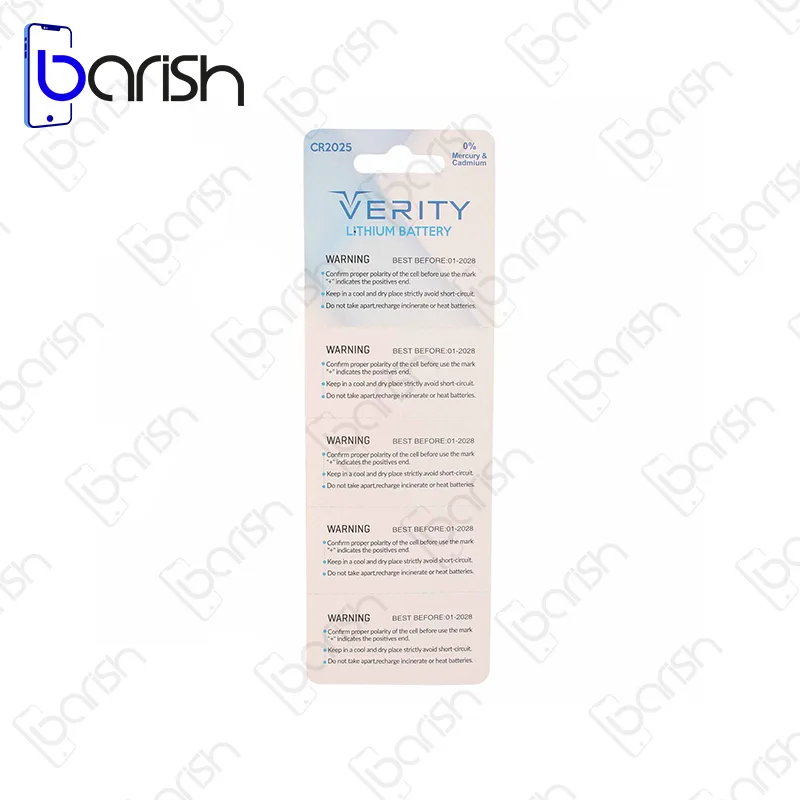 باتری سکه ای وریتی مدل CR2025 – کارتی 5 عددی - تصویر 3