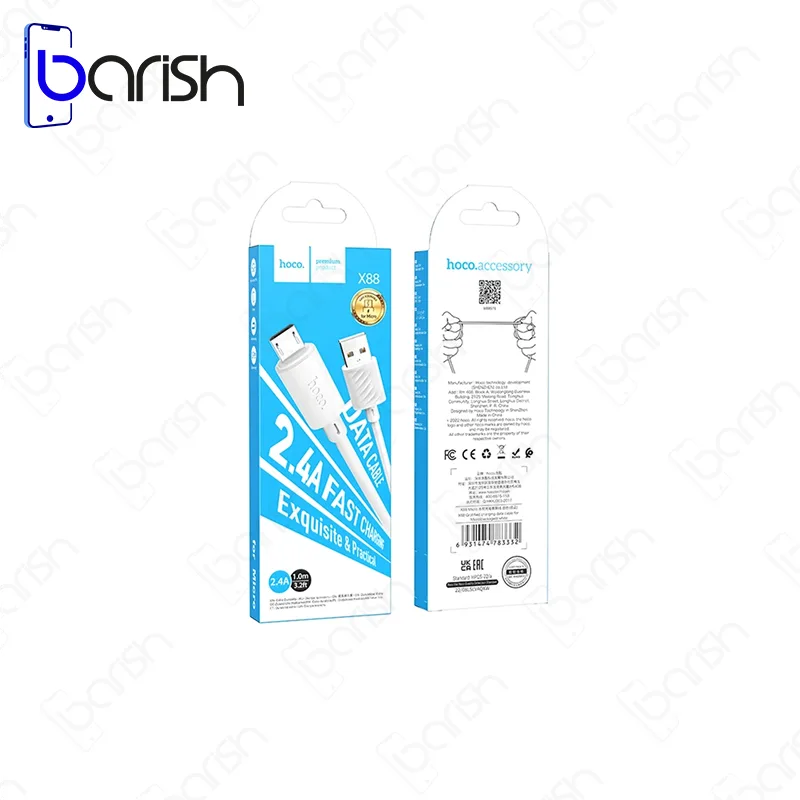 کابل دیتا و شارژ USB به MicroUSB هوکو مدل X88 - تصویر 4