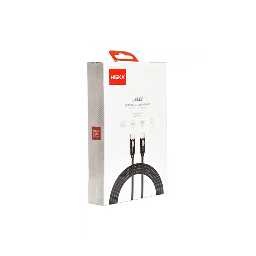 کابل دیتا و شارژ 60 وات دو سر Type-C هیسکا مدل LX-901CC - تصویر 3