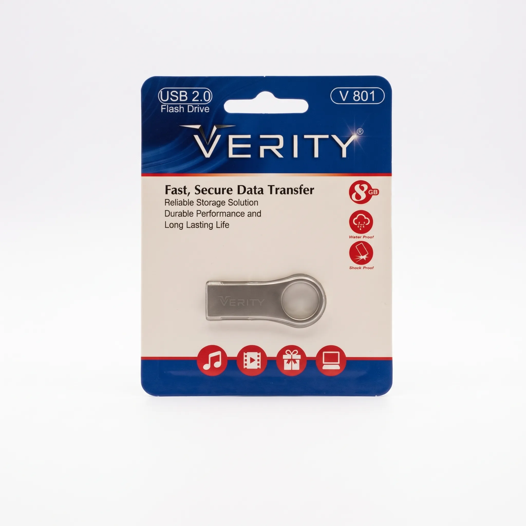 فلش مموری وریتی مدل V801 ظرفیت 8 گیگابایت USB2.0