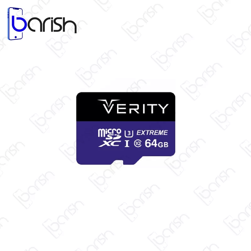 کارت حافظه میکرو SD وریتی مدل 208A ظرفیت 64 گیگابایت همراه با خشاب